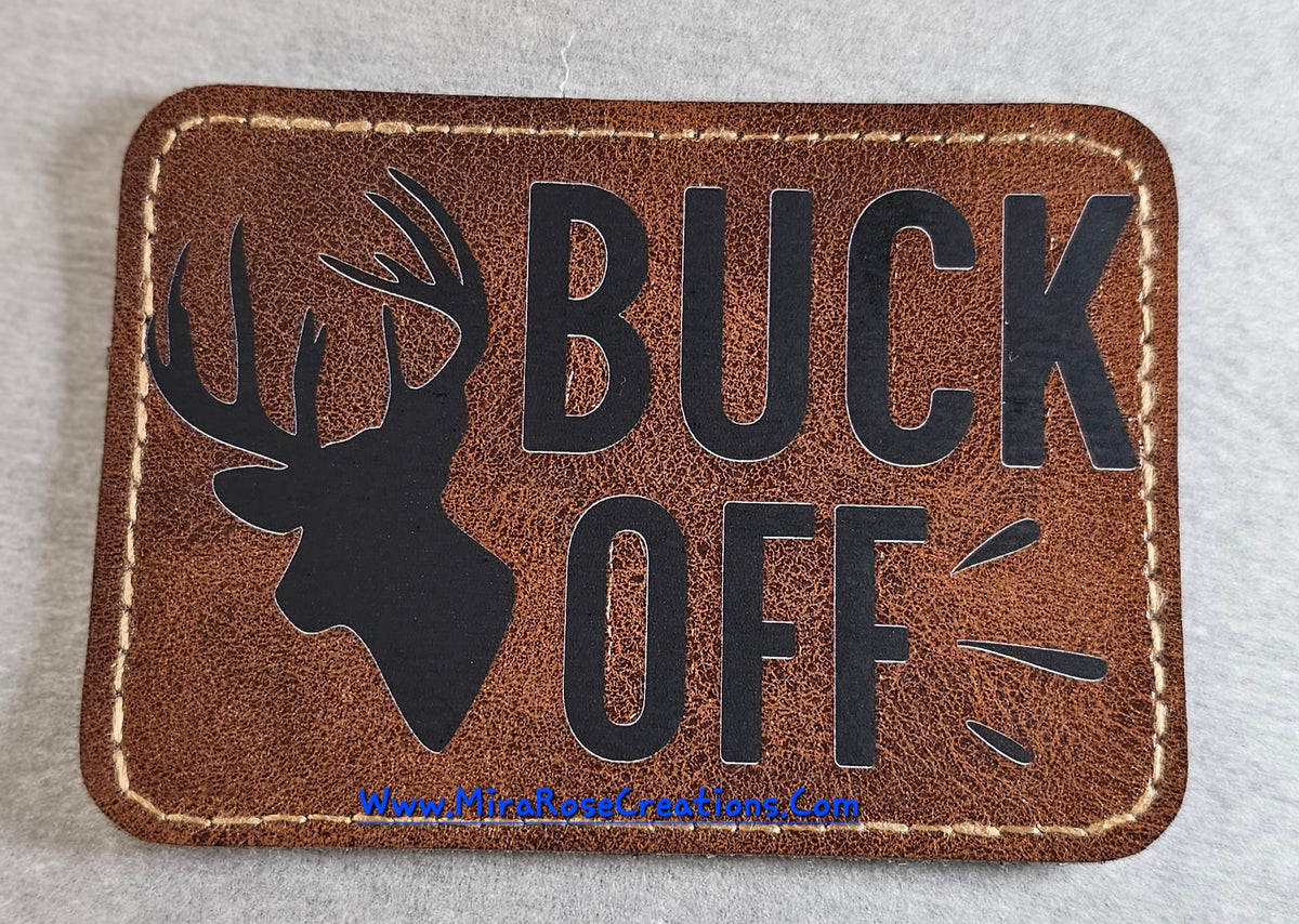 Buck Off Leather Hat Patch