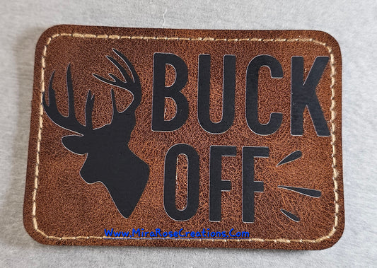 Buck Off Leather Hat Patch