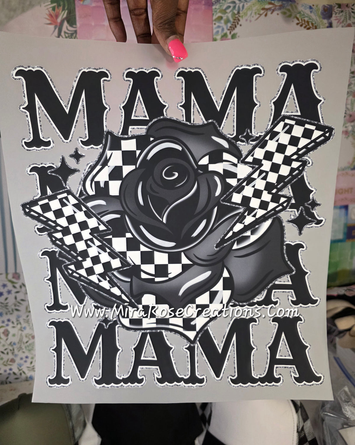 Mama Checkered DTF Transfer
