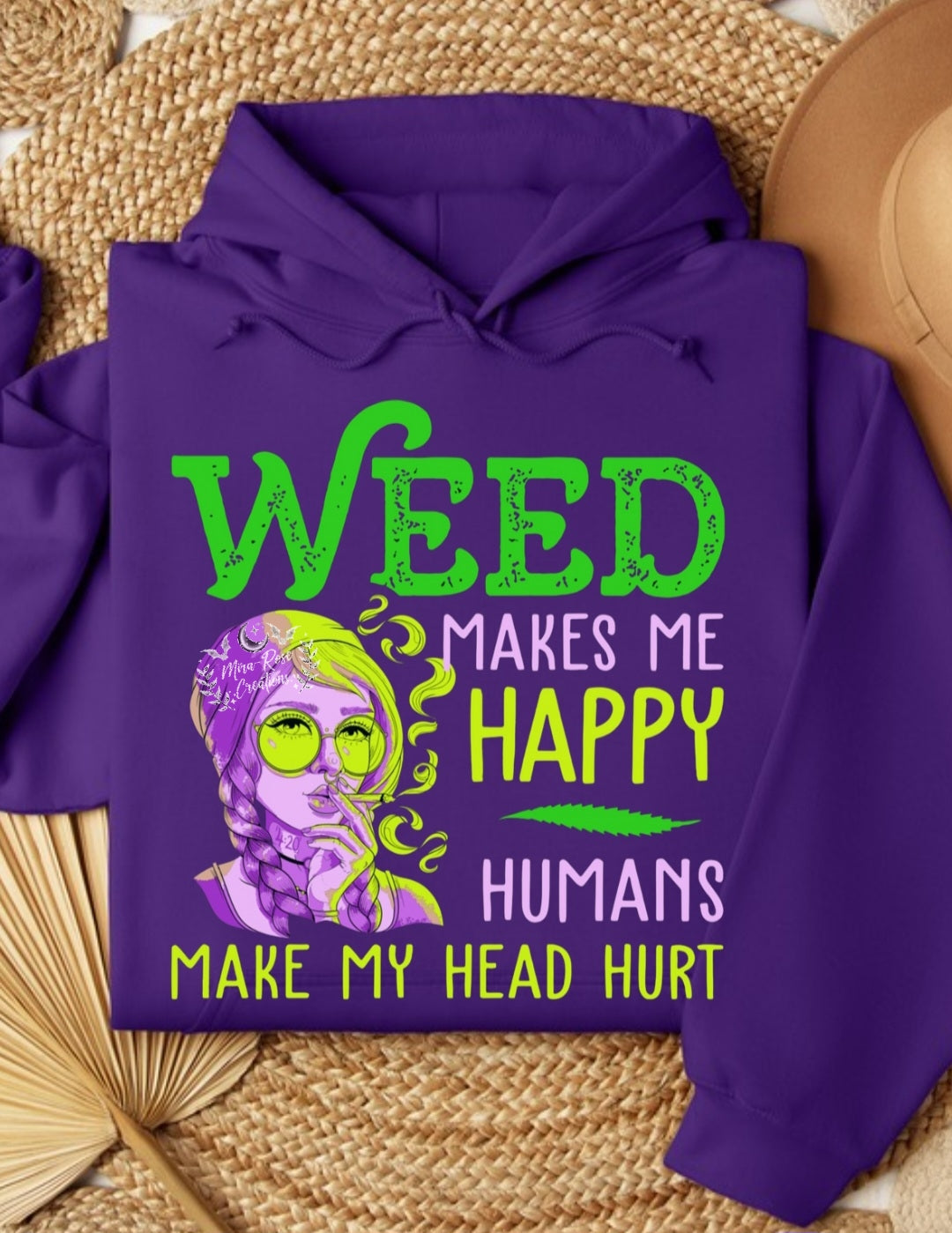 Weed Makes Me Happy Humans Make My Head Hurt Tshirt