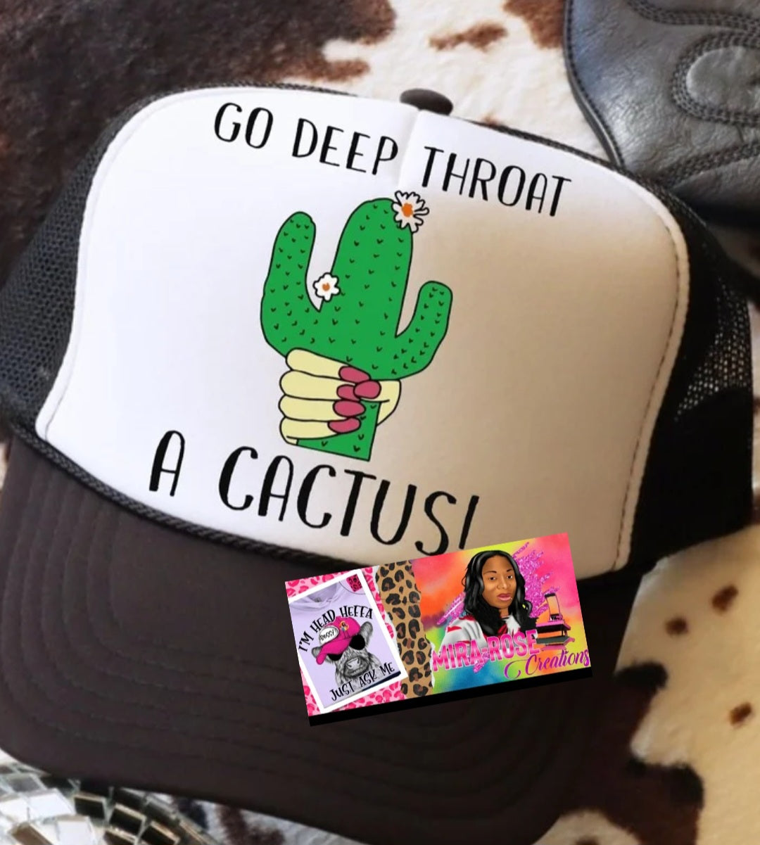 Go Deep Throat A Cactus Pink Trucker Hat