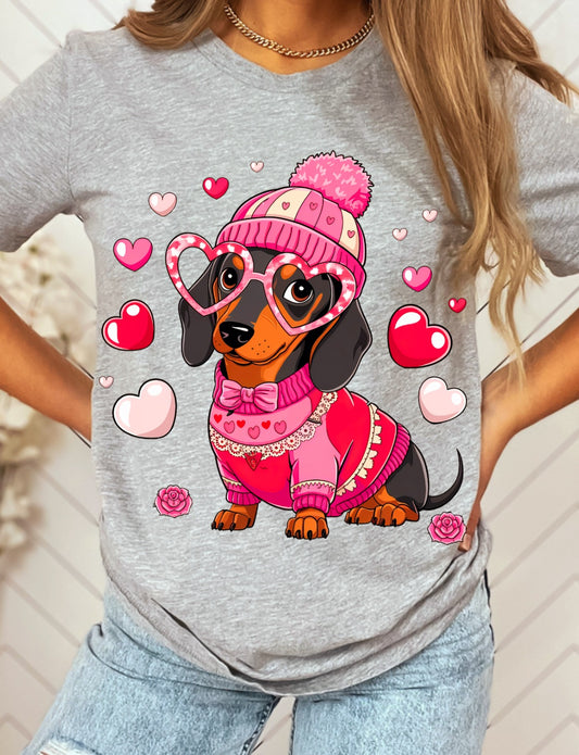 Dachshund Dog Valentine DTF
