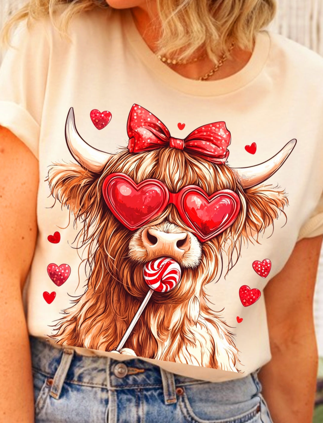 Highland Cow Valentine DTF