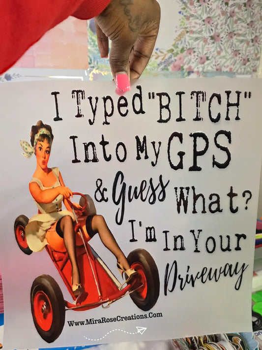 I Typed Bitch Into My GPS  DTF Transfer
