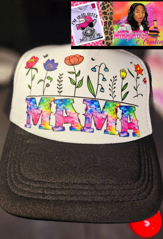 Mama Tiedie Black Trucker Hat