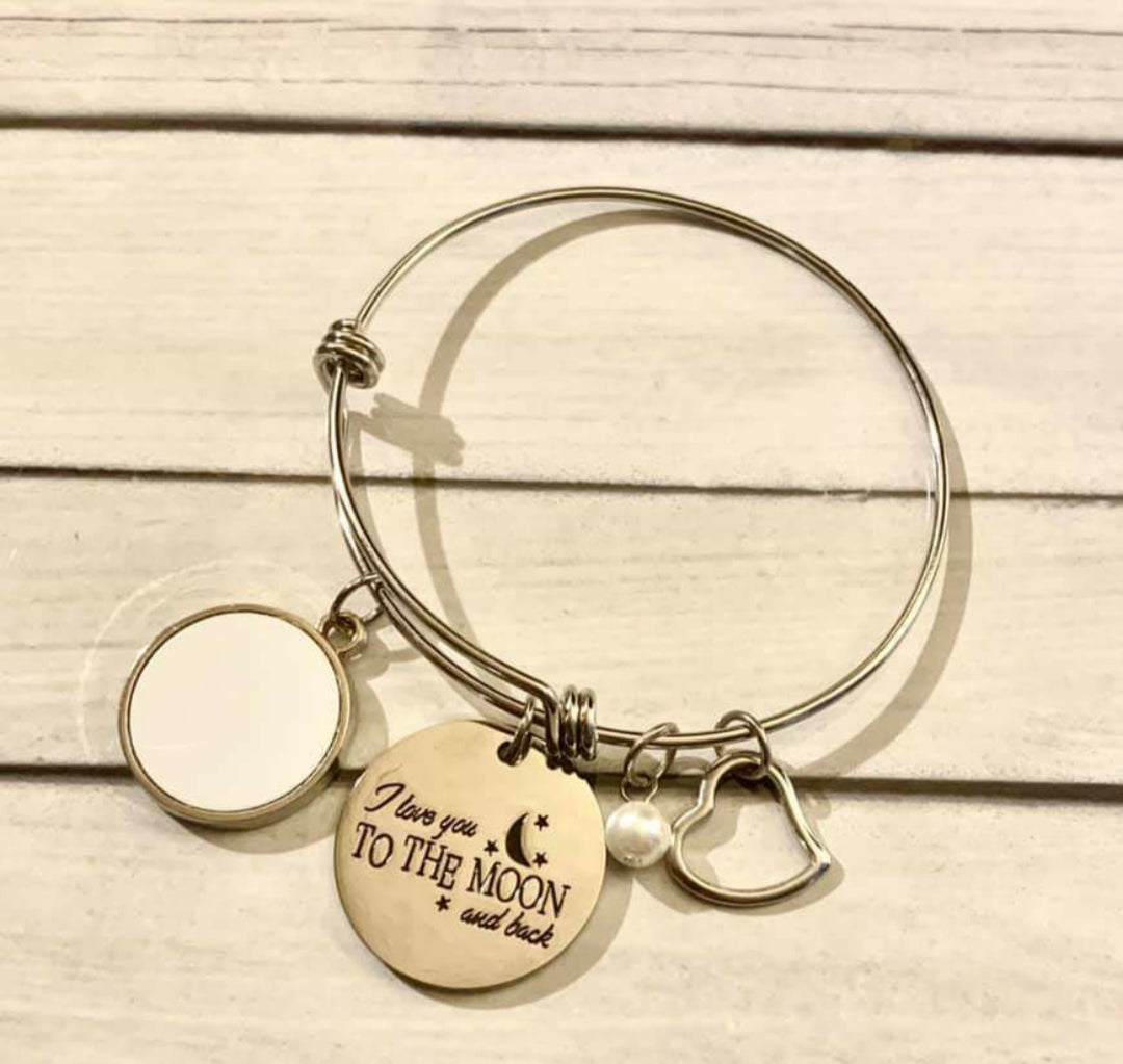 I love you to the moon and back bangle